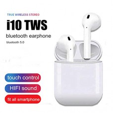 I10 Touchless Control Wireless 5.0 Stereo Dual Ear Calling Earbuds, Headphone for IOS & Android 